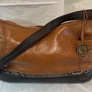 The Sak Brown and Tan Leather Shoulder Bag